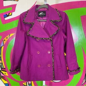 KC Collections, Wool Blend Pea Coat. Size L(12). In good used condition!